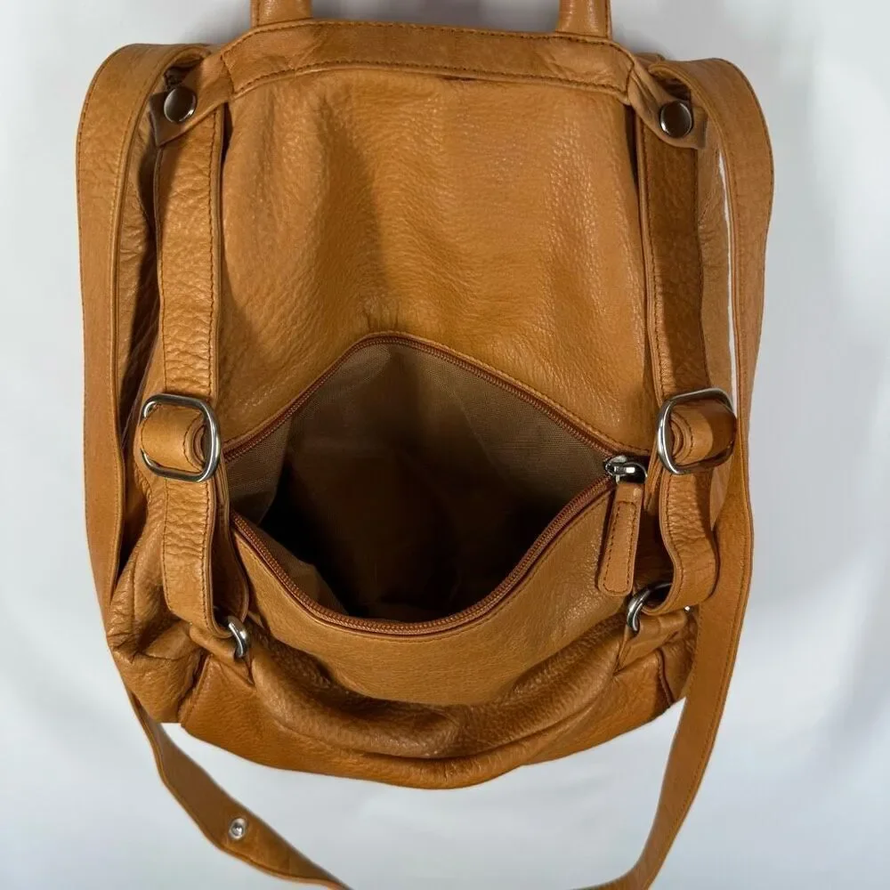 Osgoode Marley convertible backpack Crossbody Pumpkin Color leather bag ￼13x11